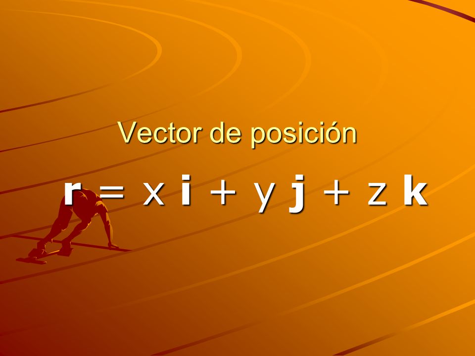 Vector de posición r = x i + y j + z k