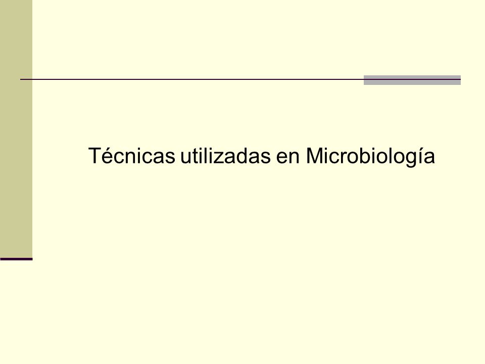 Técnicas utilizadas en Microbiología