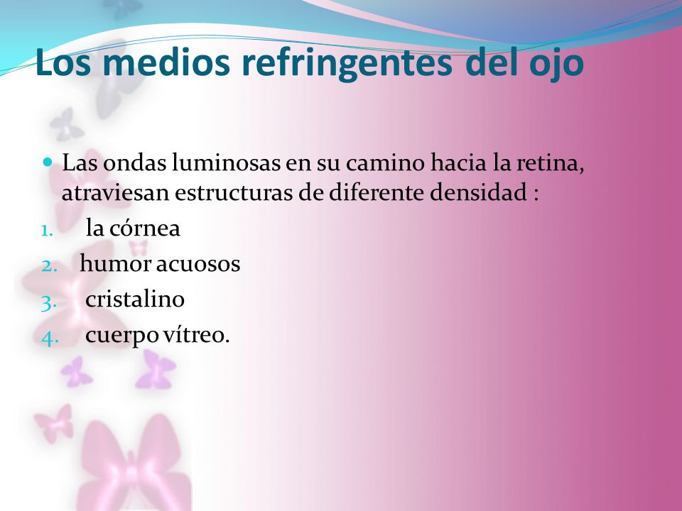 Los medios refringentes del ojo