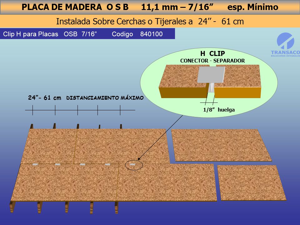 PLACA DE MADERA O S B 11,1 mm – 7/16 esp. Mínimo