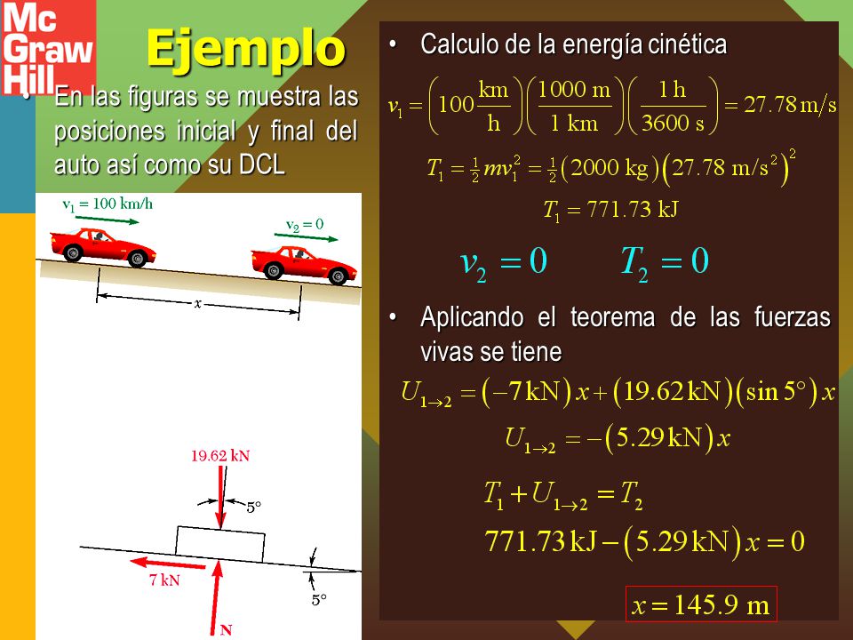 Ejemplo Calculo de la energía cinética