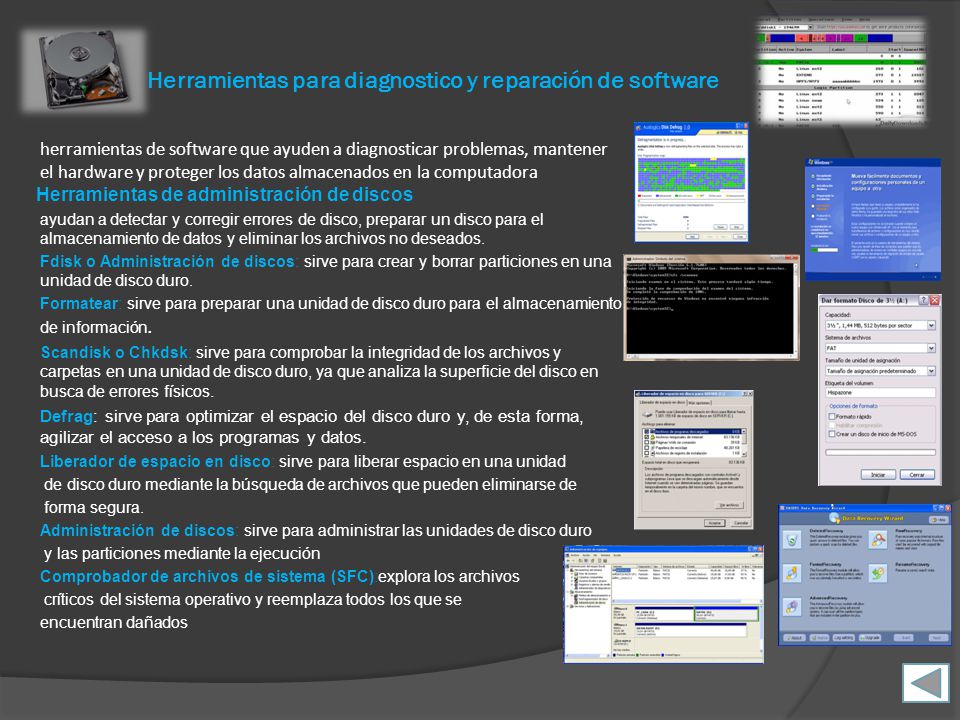Herramientas para diagnostico y reparación de software