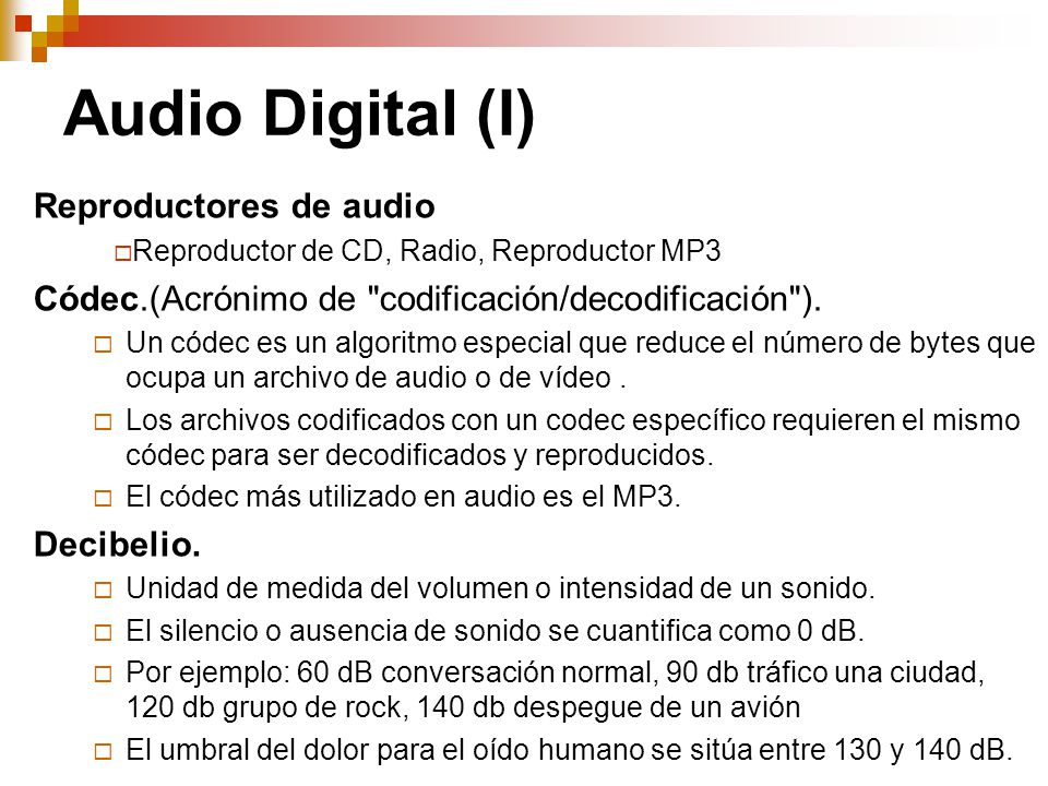 Audio Digital (I) Reproductores de audio