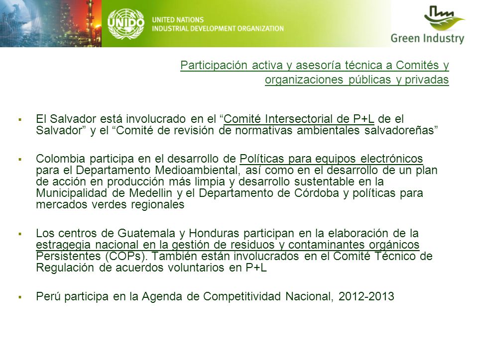 Participación activa y asesoría técnica a Comités y organizaciones públicas y privadas