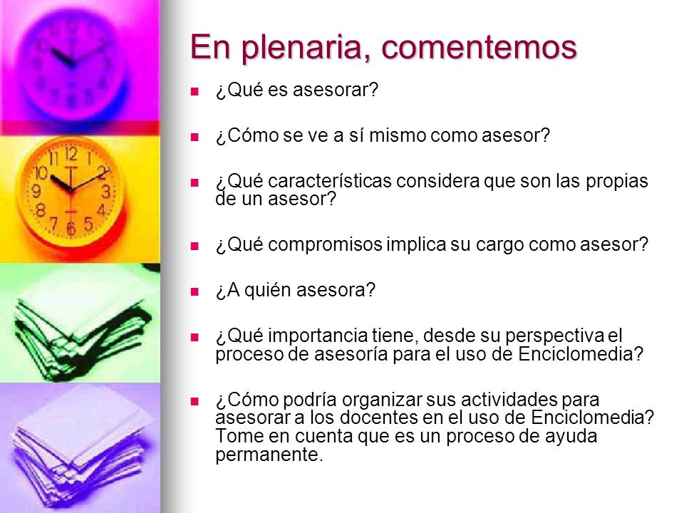 En plenaria, comentemos