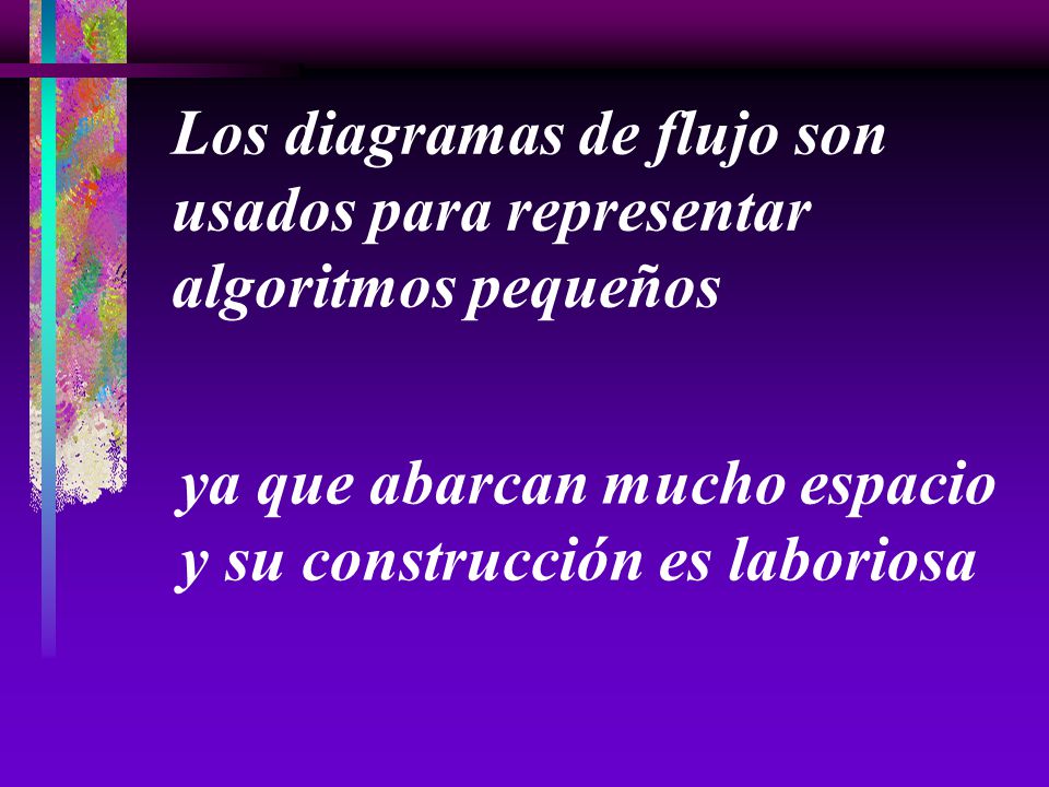 Los diagramas de flujo son usados para representar algoritmos pequeños