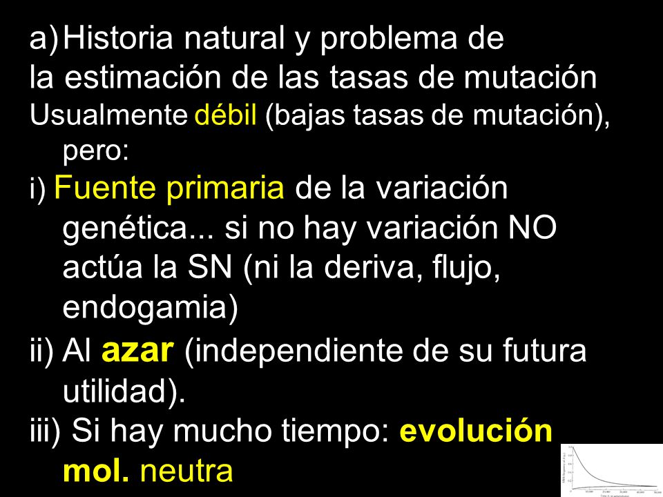 Historia natural y problema de la estimación de las tasas de mutación