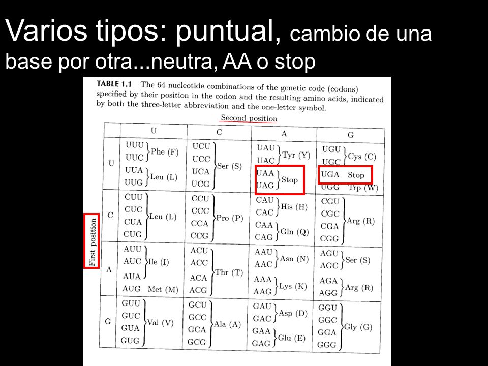 Varios tipos: puntual, cambio de una