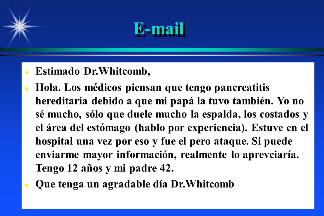 Estimado Dr.Whitcomb,
