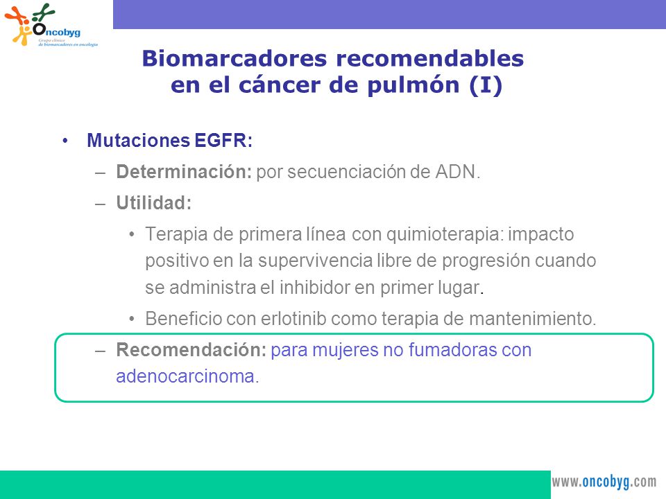 Biomarcadores recomendables en el cáncer de pulmón (I)