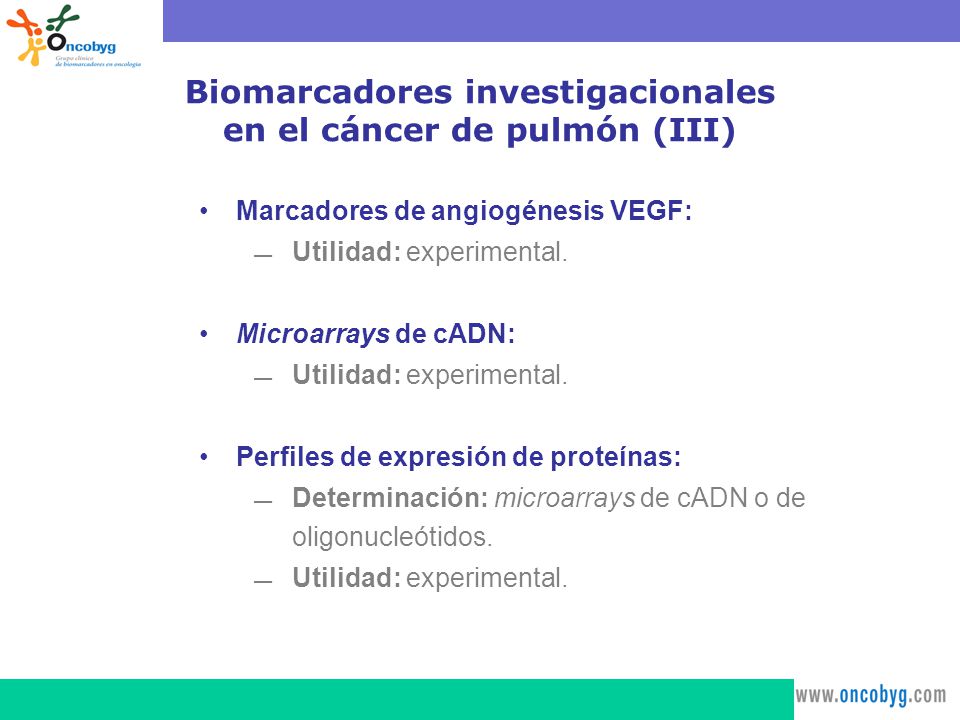 Biomarcadores investigacionales en el cáncer de pulmón (III)