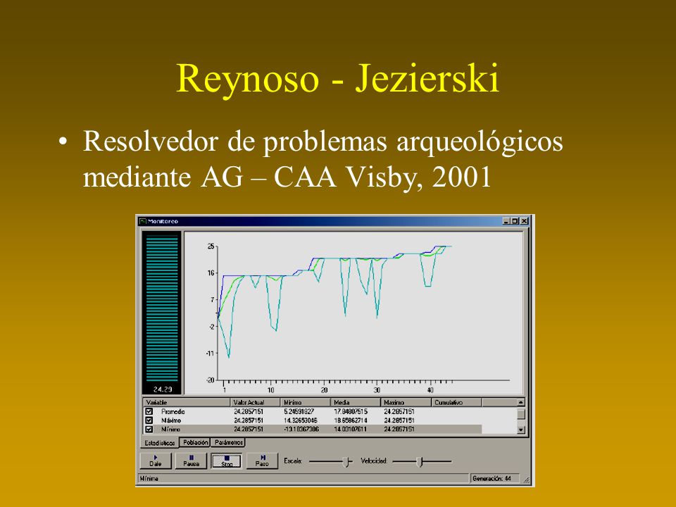 Reynoso - Jezierski Resolvedor de problemas arqueológicos mediante AG – CAA Visby, 2001
