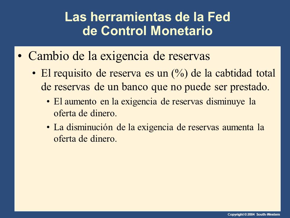 Las herramientas de la Fed de Control Monetario