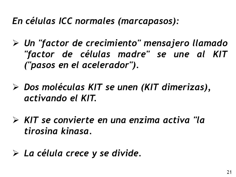 En células ICC normales (marcapasos):