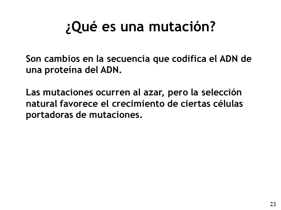 ¿Qué es una mutación Son cambios en la secuencia que codifica el ADN de una proteína del ADN.
