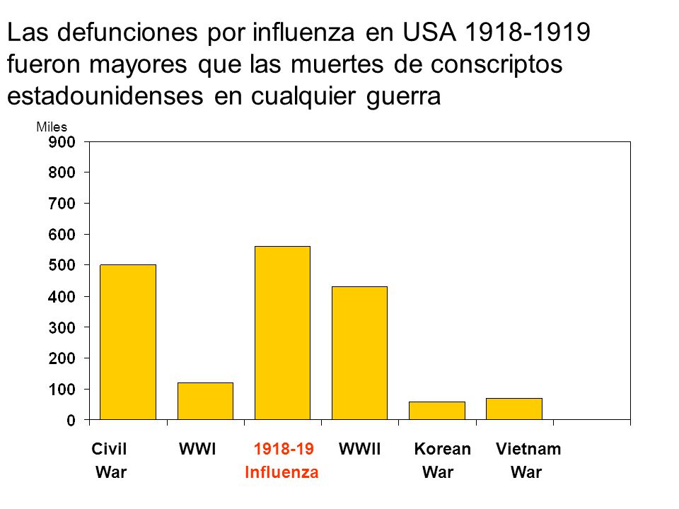 Las defunciones por influenza en USA fueron mayores que las muertes de conscriptos estadounidenses en cualquier guerra