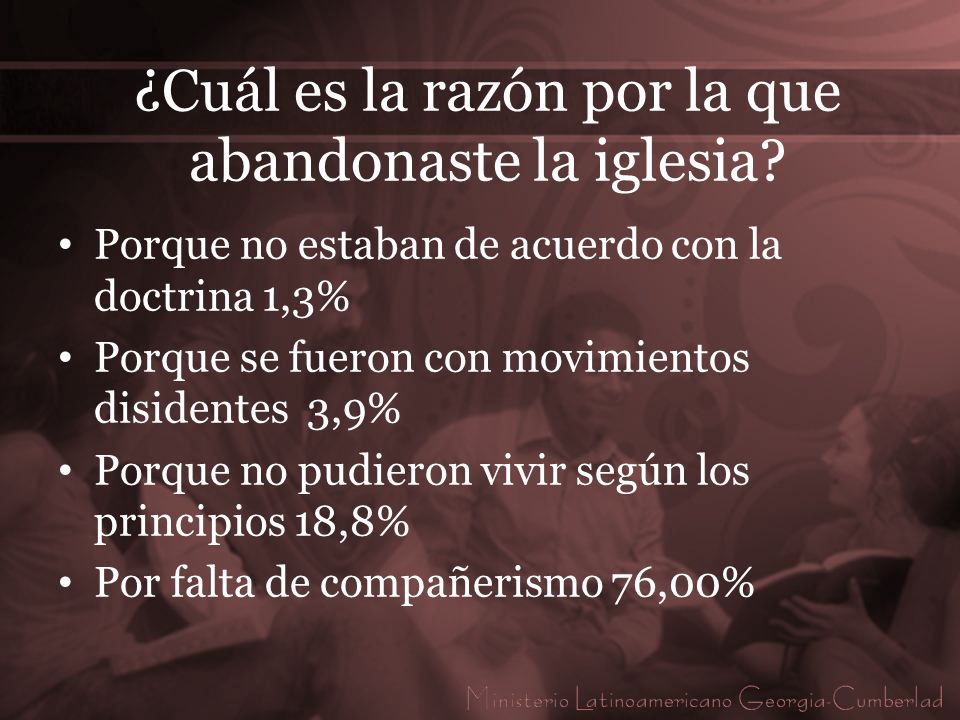 ¿Cuál es la razón por la que abandonaste la iglesia