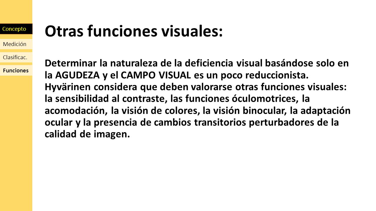 Otras funciones visuales: