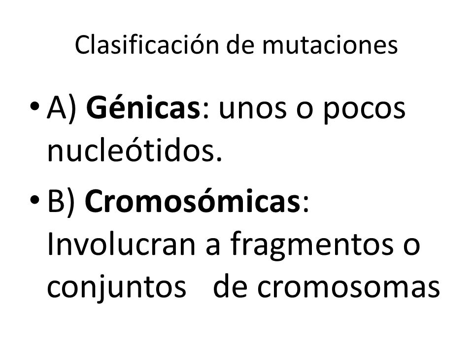 Clasificación de mutaciones