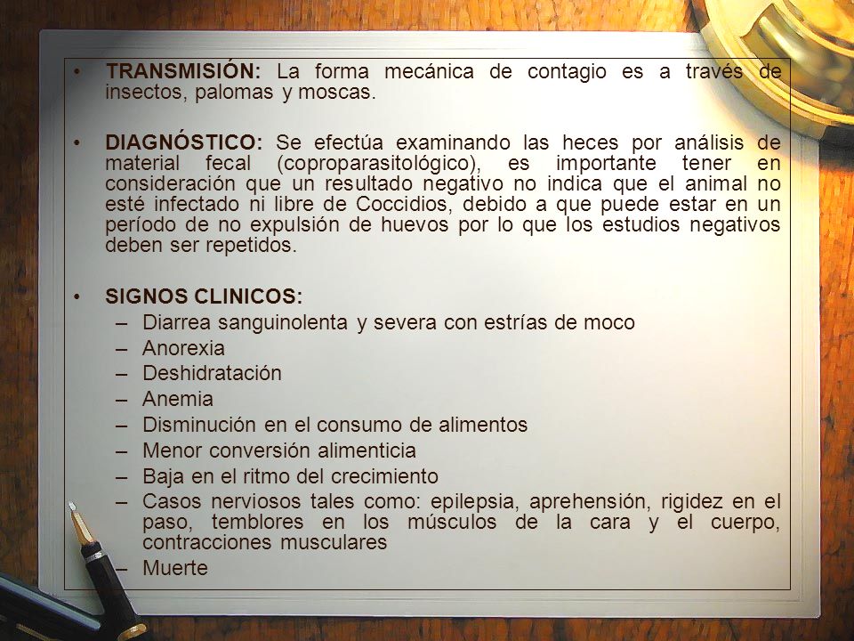 TRANSMISIÓN: La forma mecánica de contagio es a través de insectos, palomas y moscas.