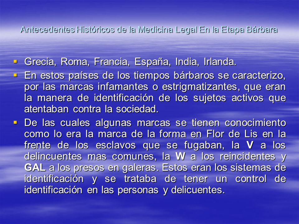 Antecedentes Históricos de la Medicina Legal En la Etapa Bárbara