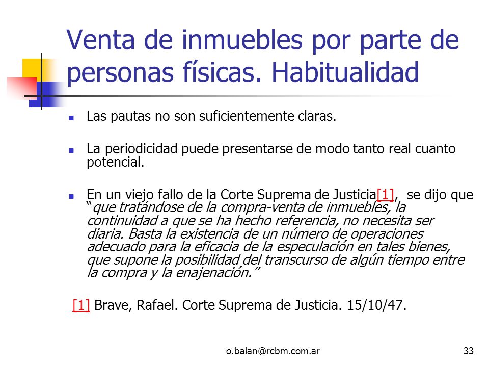 Venta de inmuebles por parte de personas físicas. Habitualidad