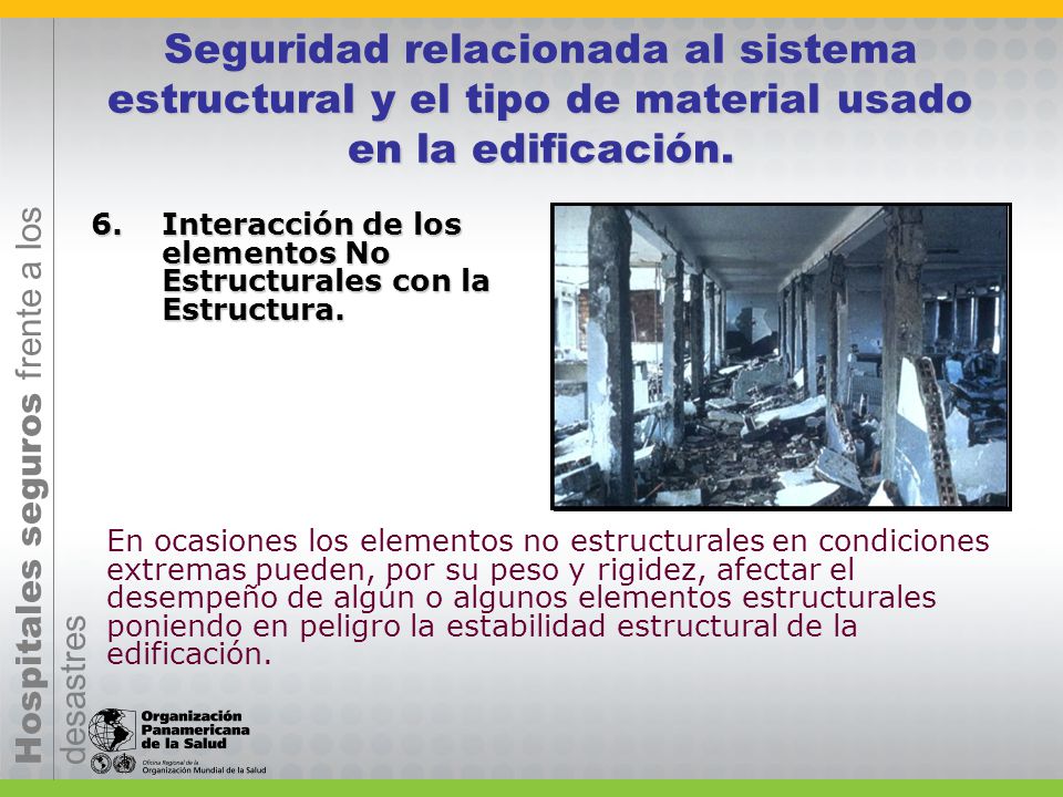 Seguridad relacionada al sistema estructural y el tipo de material usado en la edificación.