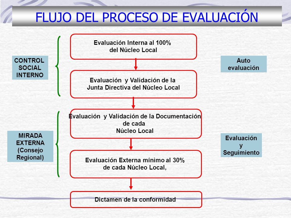 FLUJO DEL PROCESO DE EVALUACIÓN