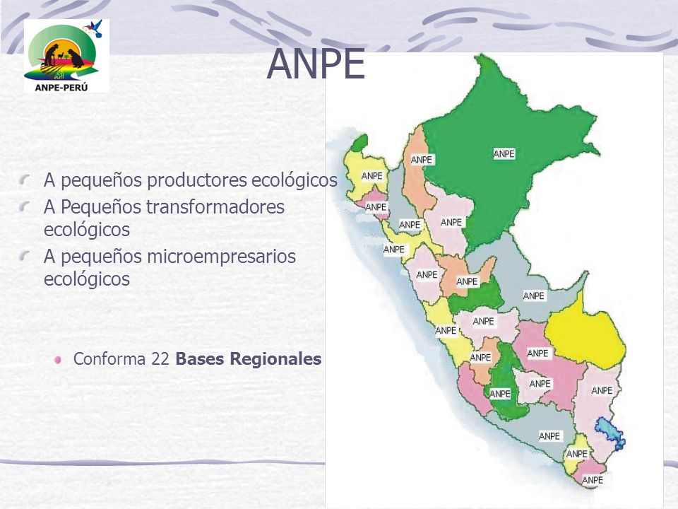 ANPE A pequeños productores ecológicos