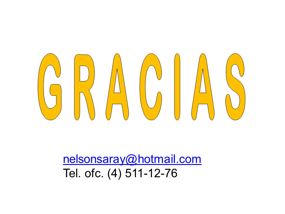 G R A C I A S Tel. ofc. (4)