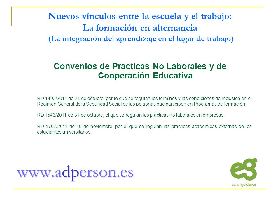 Convenios de Practicas No Laborales y de Cooperación Educativa