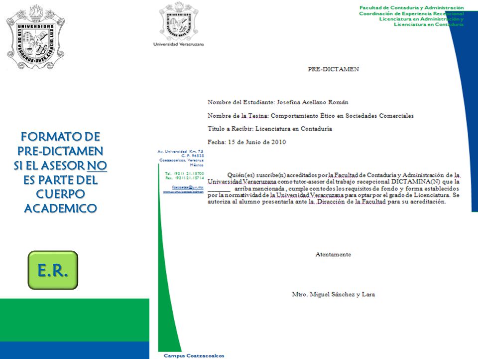 FORMATO DE PRE-DICTAMEN SI EL ASESOR NO ES PARTE DEL CUERPO ACADEMICO
