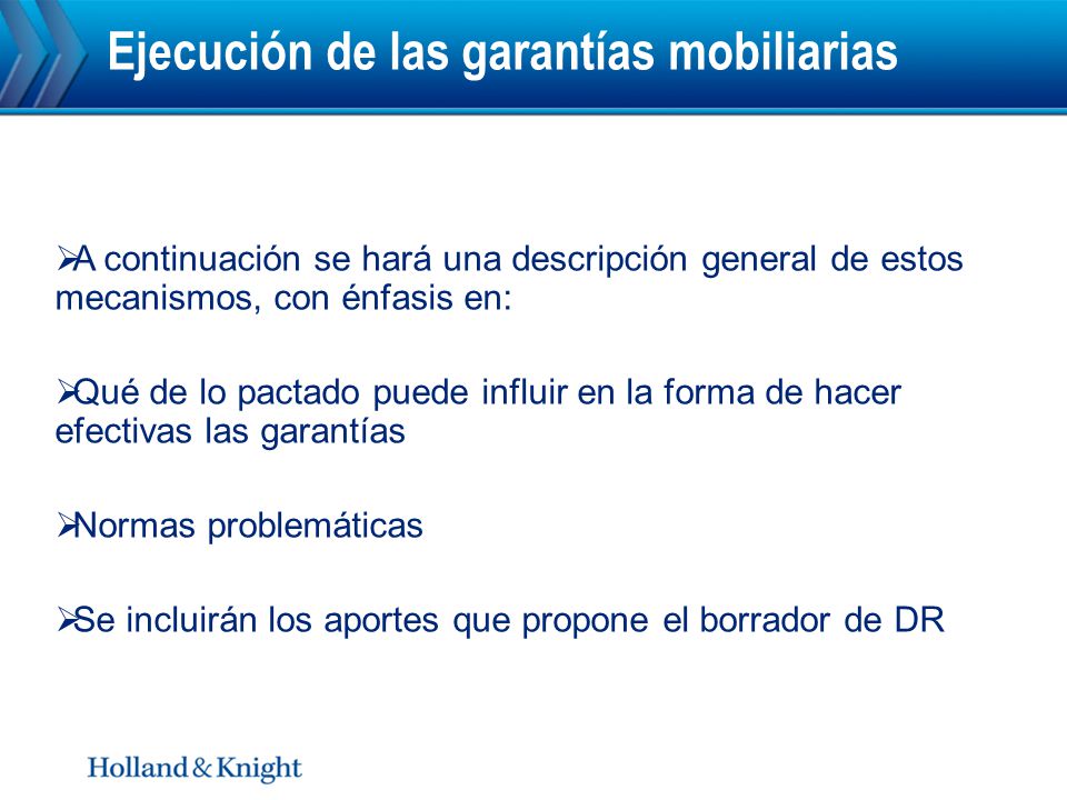 Ejecución de las garantías mobiliarias