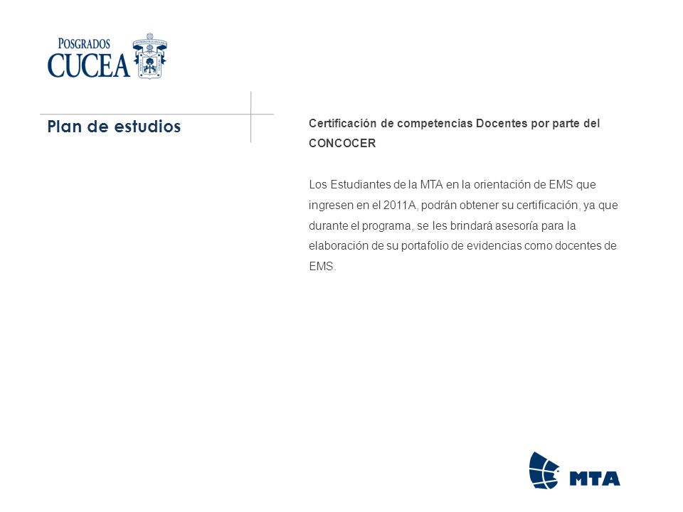 Plan de estudios Certificación de competencias Docentes por parte del CONCOCER.