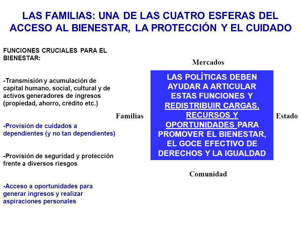 Las familias: una de las cuatro esferas DEL acceso al bienestar, la proteccióN Y EL CUIDADO