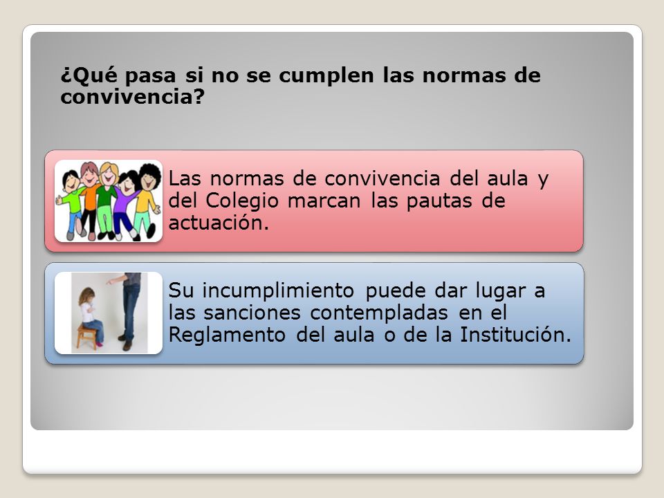 ¿Qué pasa si no se cumplen las normas de convivencia