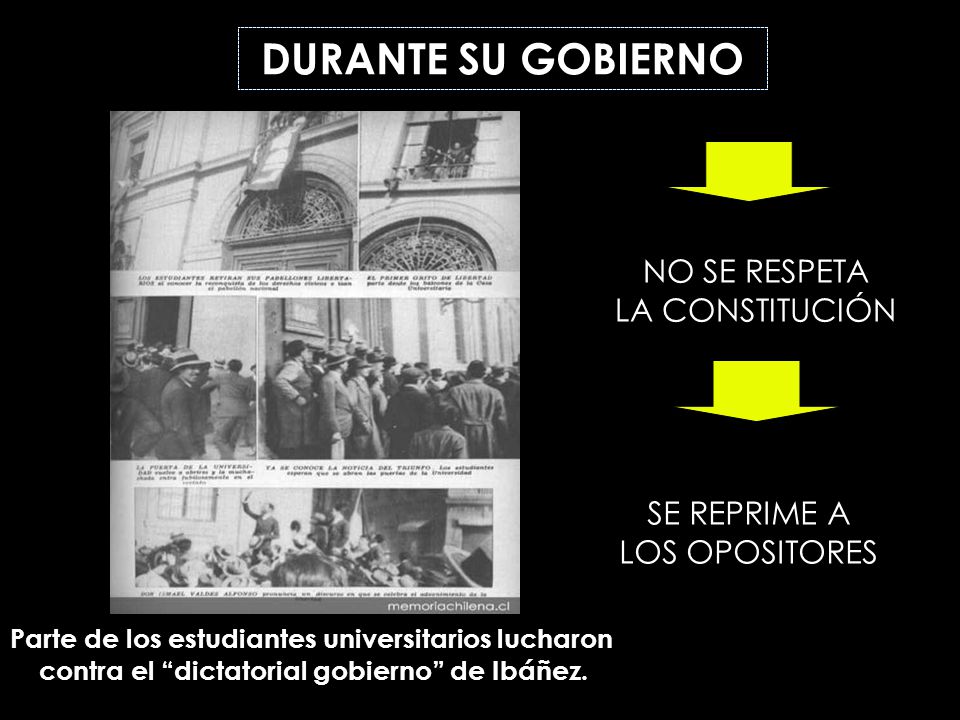 DURANTE SU GOBIERNO NO SE RESPETA LA CONSTITUCIÓN SE REPRIME A