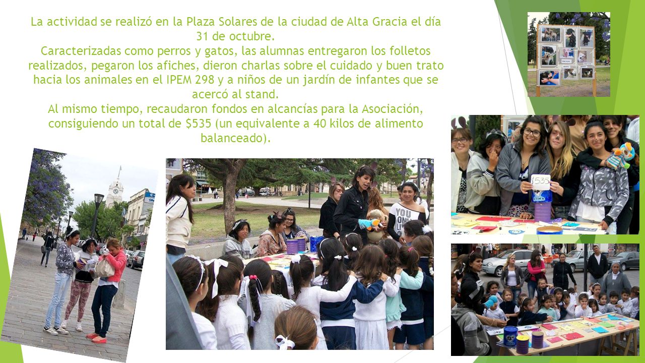 La actividad se realizó en la Plaza Solares de la ciudad de Alta Gracia el día 31 de octubre.