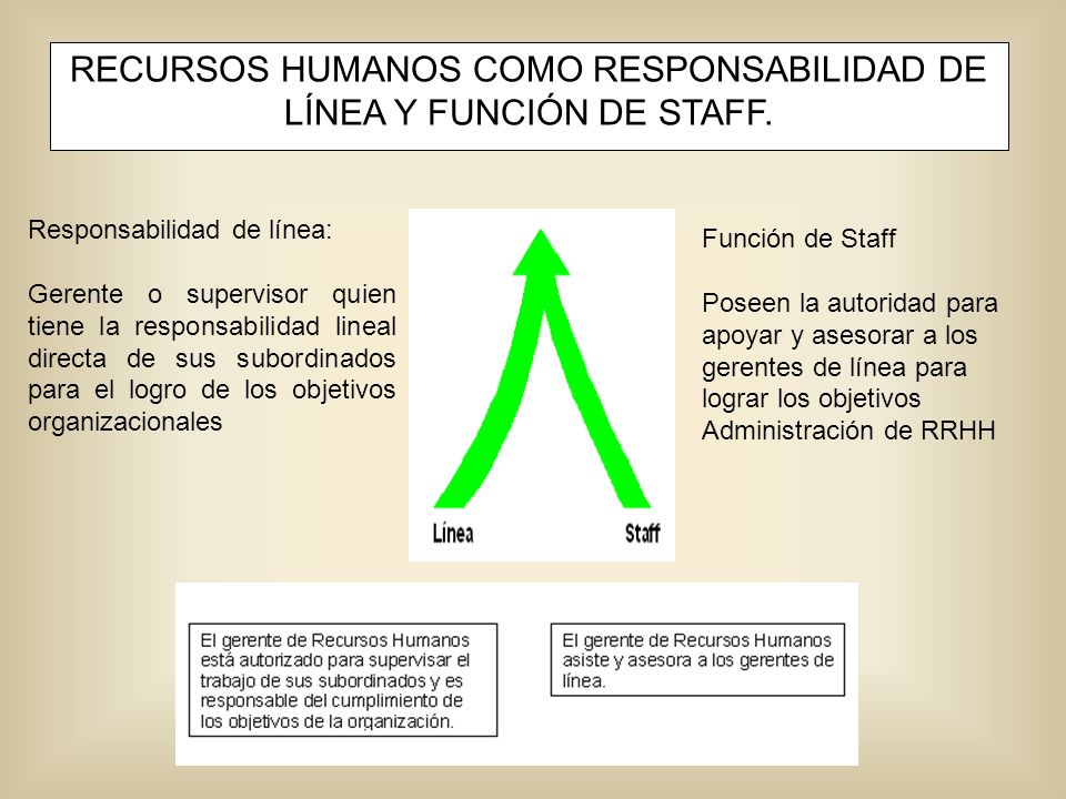 RECURSOS HUMANOS COMO RESPONSABILIDAD DE LÍNEA Y FUNCIÓN DE STAFF.