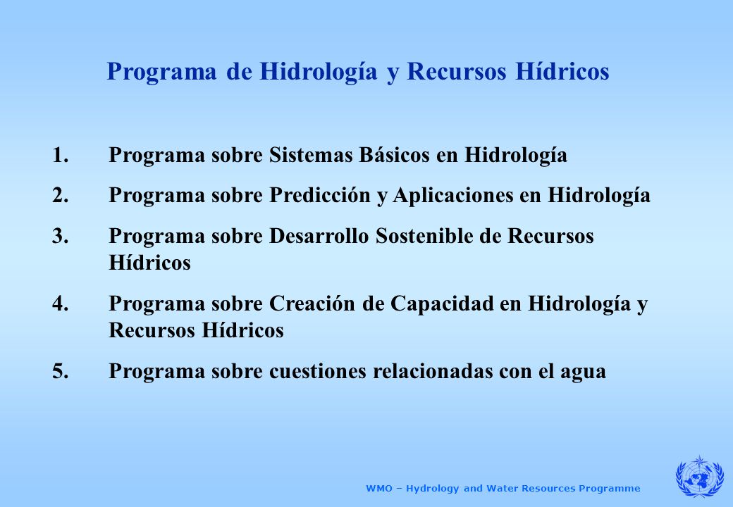 Programa de Hidrología y Recursos Hídricos