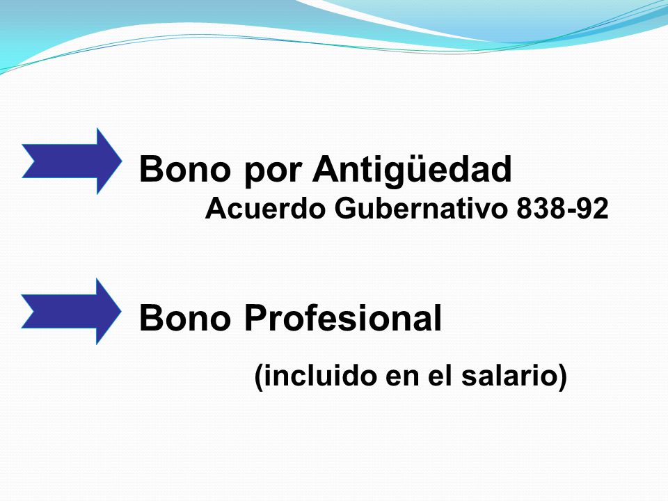 Bono por Antigüedad Bono Profesional (incluido en el salario)