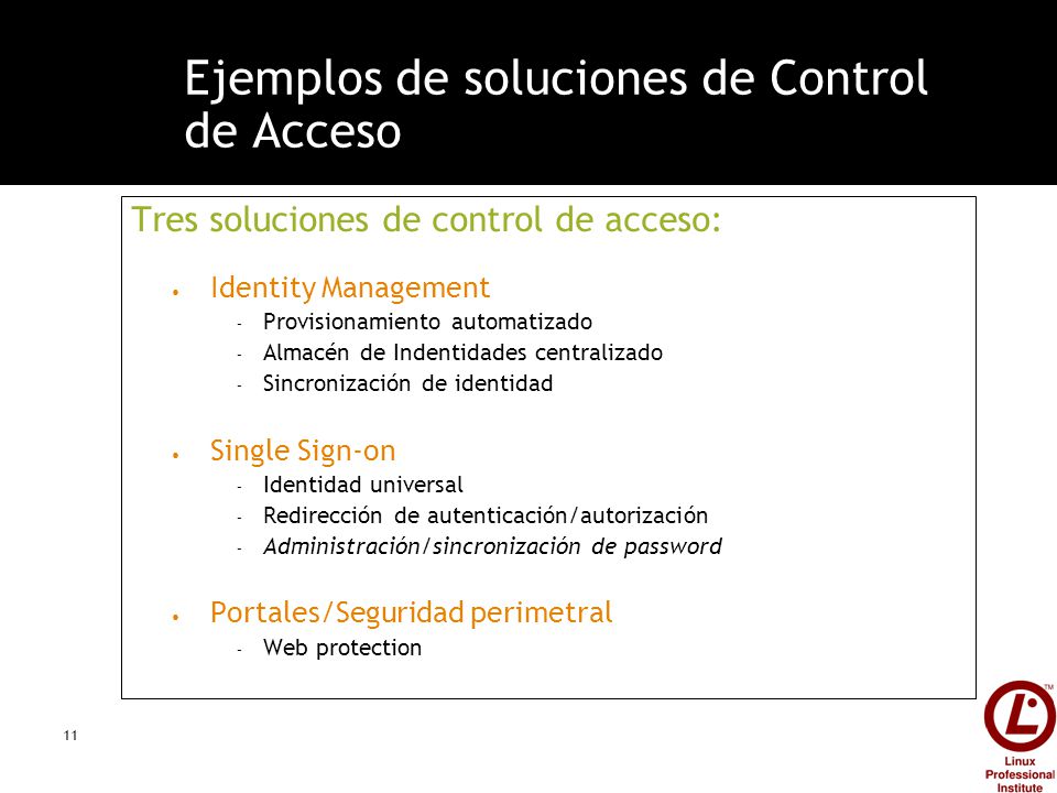 Ejemplos de soluciones de Control de Acceso