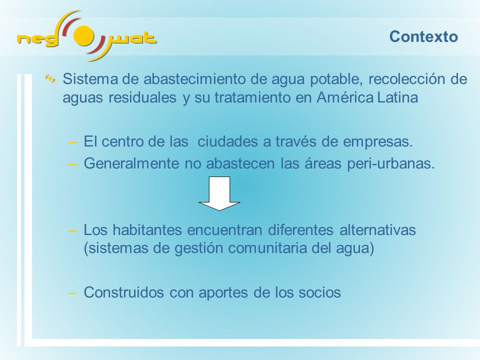Contexto Sistema de abastecimiento de agua potable, recolección de aguas residuales y su tratamiento en América Latina.