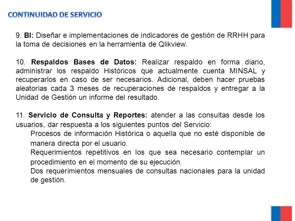 CONTINUIDAD DE SERVICIO