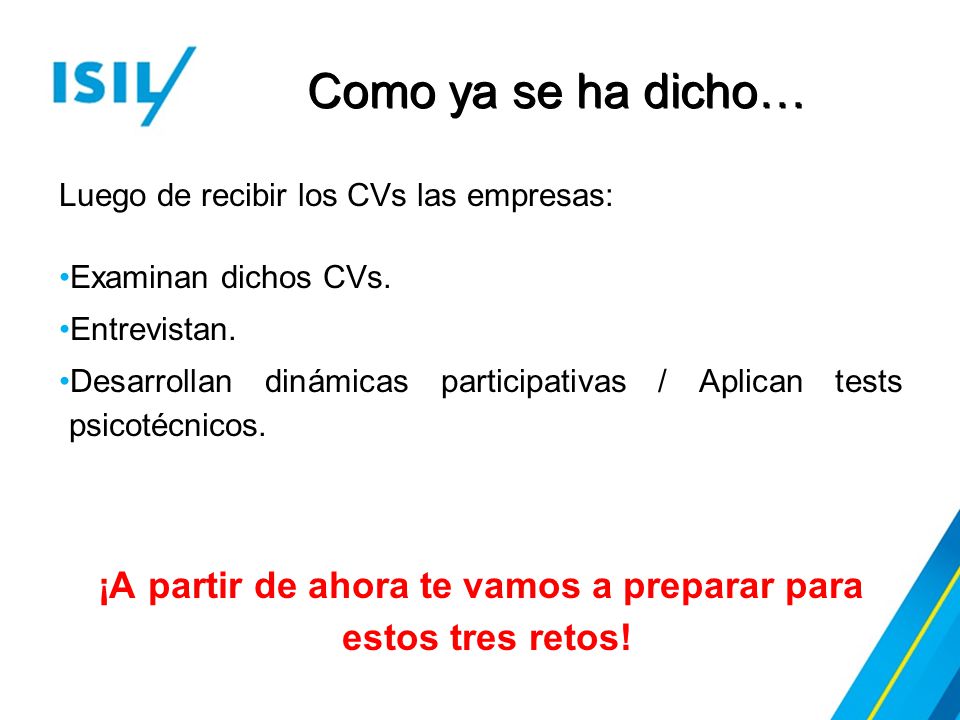 ¡A partir de ahora te vamos a preparar para estos tres retos!