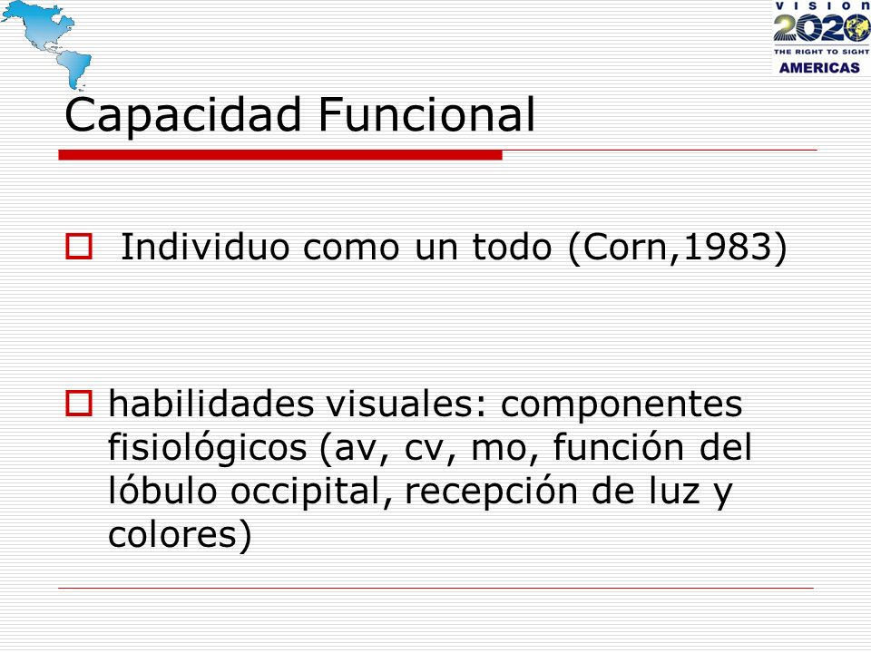 Capacidad Funcional Individuo como un todo (Corn,1983)