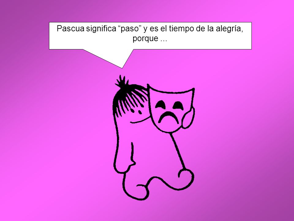 Pascua significa paso y es el tiempo de la alegría, porque ...