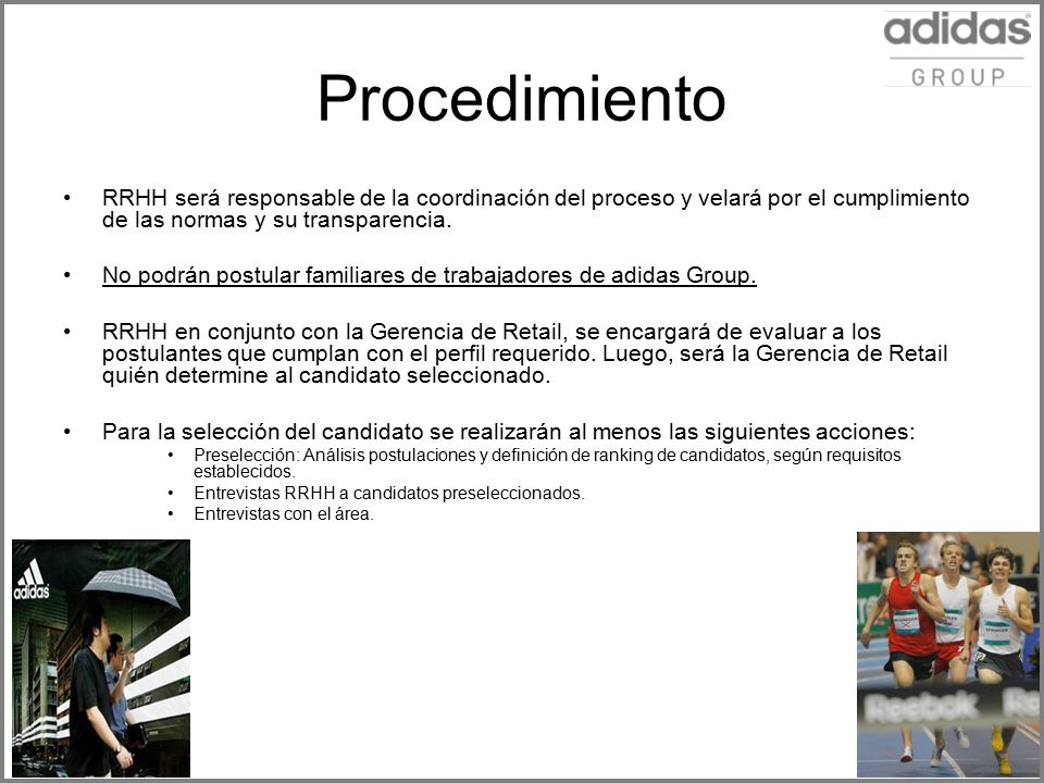 RECLUTAMIENTO ASISTENTES DE CAMPAÑA adidas Group - ppt descargar