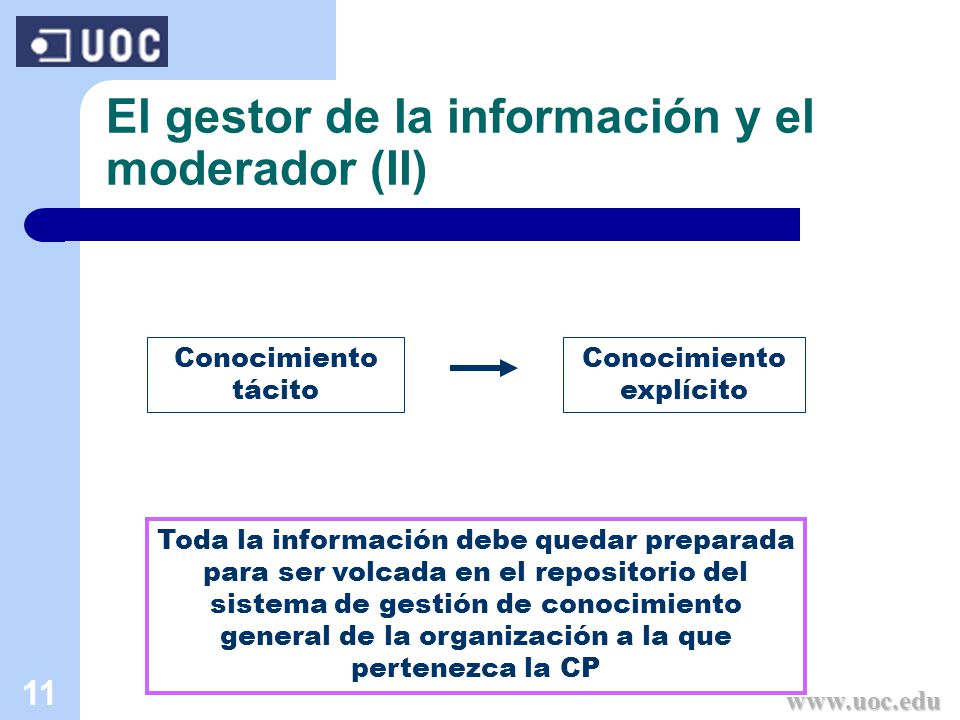 El gestor de la información y el moderador (II)