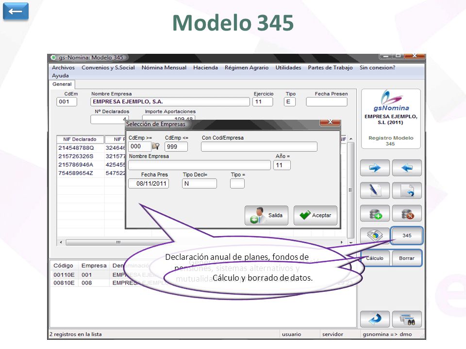 Modelo 345 ← Declaración anual de planes, fondos de pensiones, sistemas alternativos y mutualidades de previsión social.